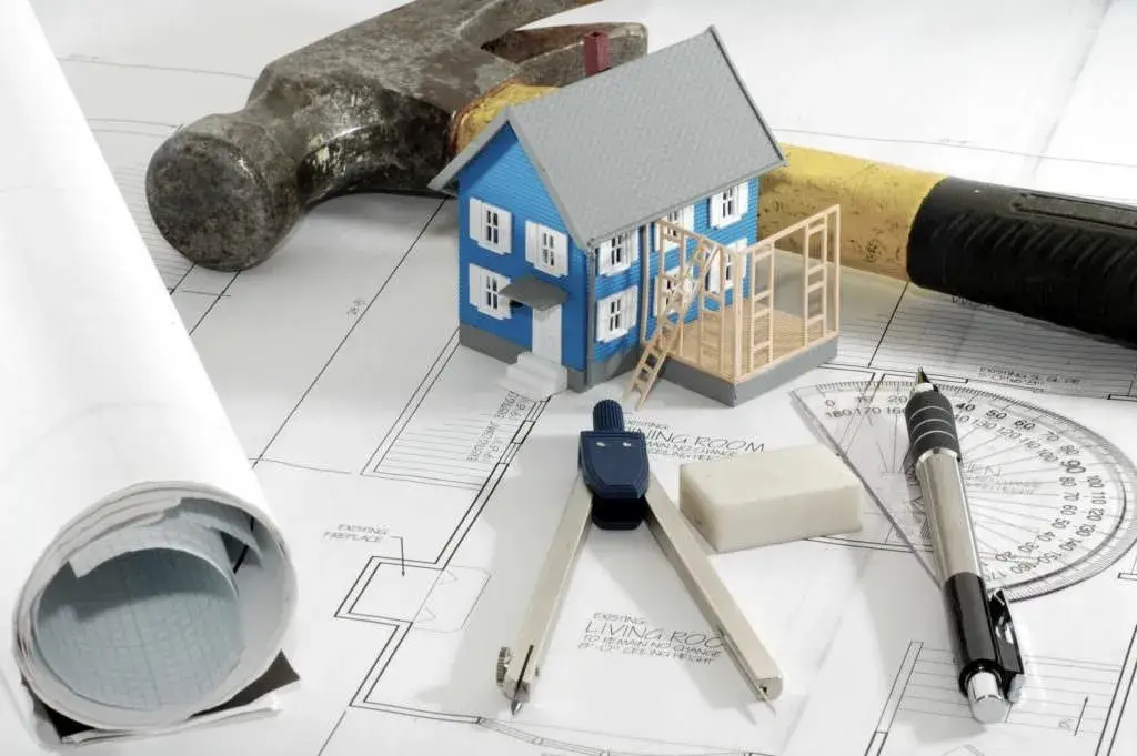 Period residential street properties undergoing technical structural engineering setups and planning approvals