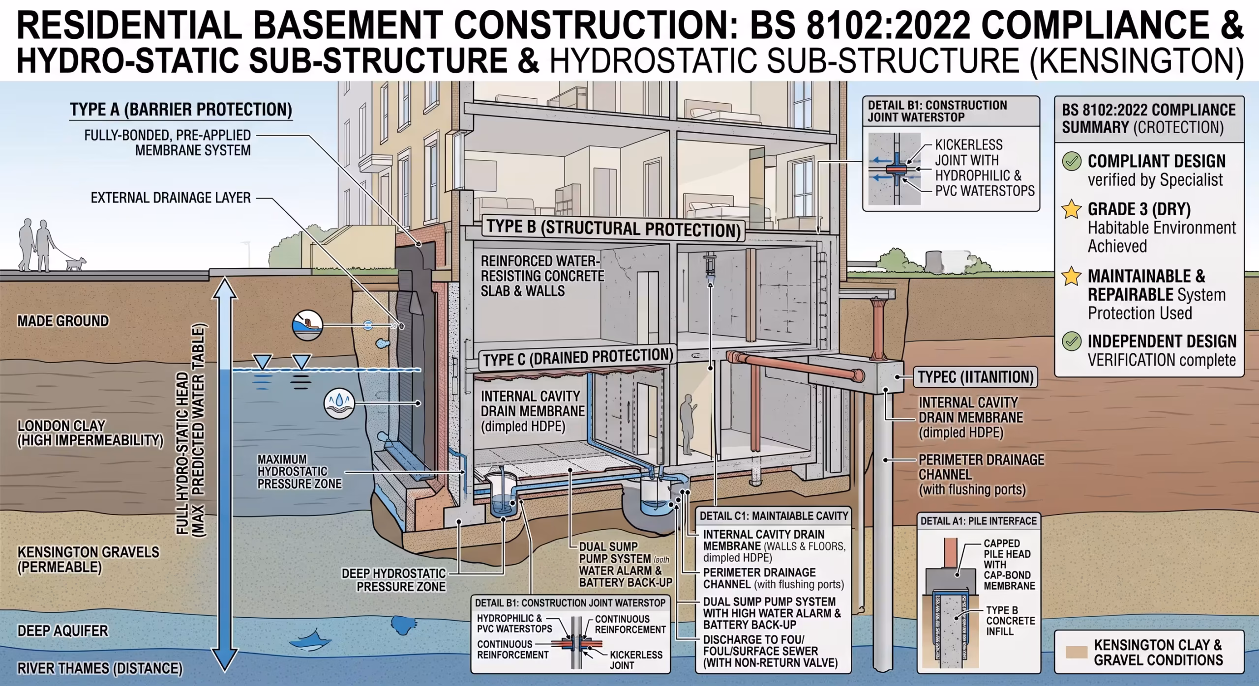 Kensington London BS 8102 2022 Residential Basement Construction - ELB Construction Services